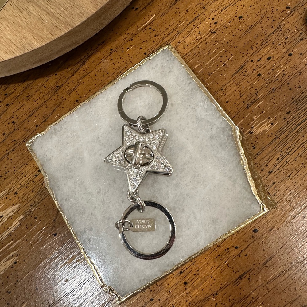 Coach Silver Star Keychain with Crystals